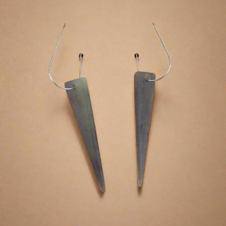 Whakakai Pounamu (Triangle Earrings) - 1