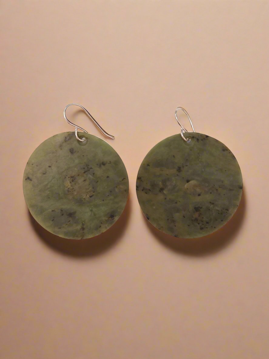 Whakakai Pounamu (Disc Earrings) - 23