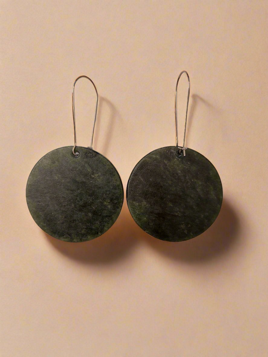 Whakakai Pounamu (Disc Earrings) - 25