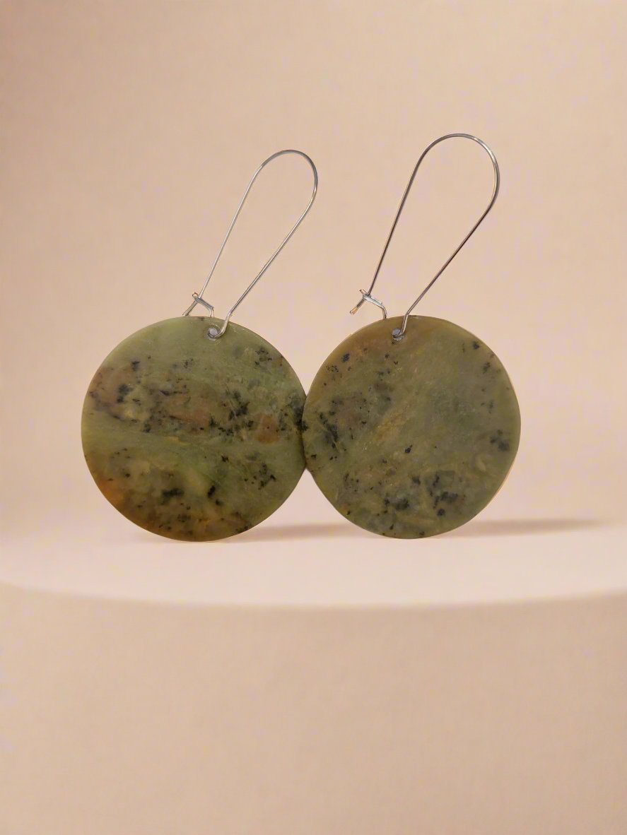 Whakakai Pounamu (Disc Earrings) - 26