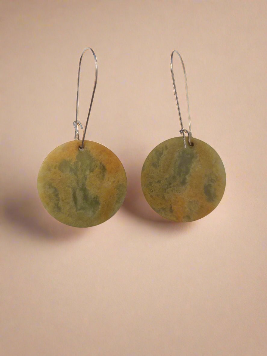 Whakakai Pounamu (Disc Earrings) - 29