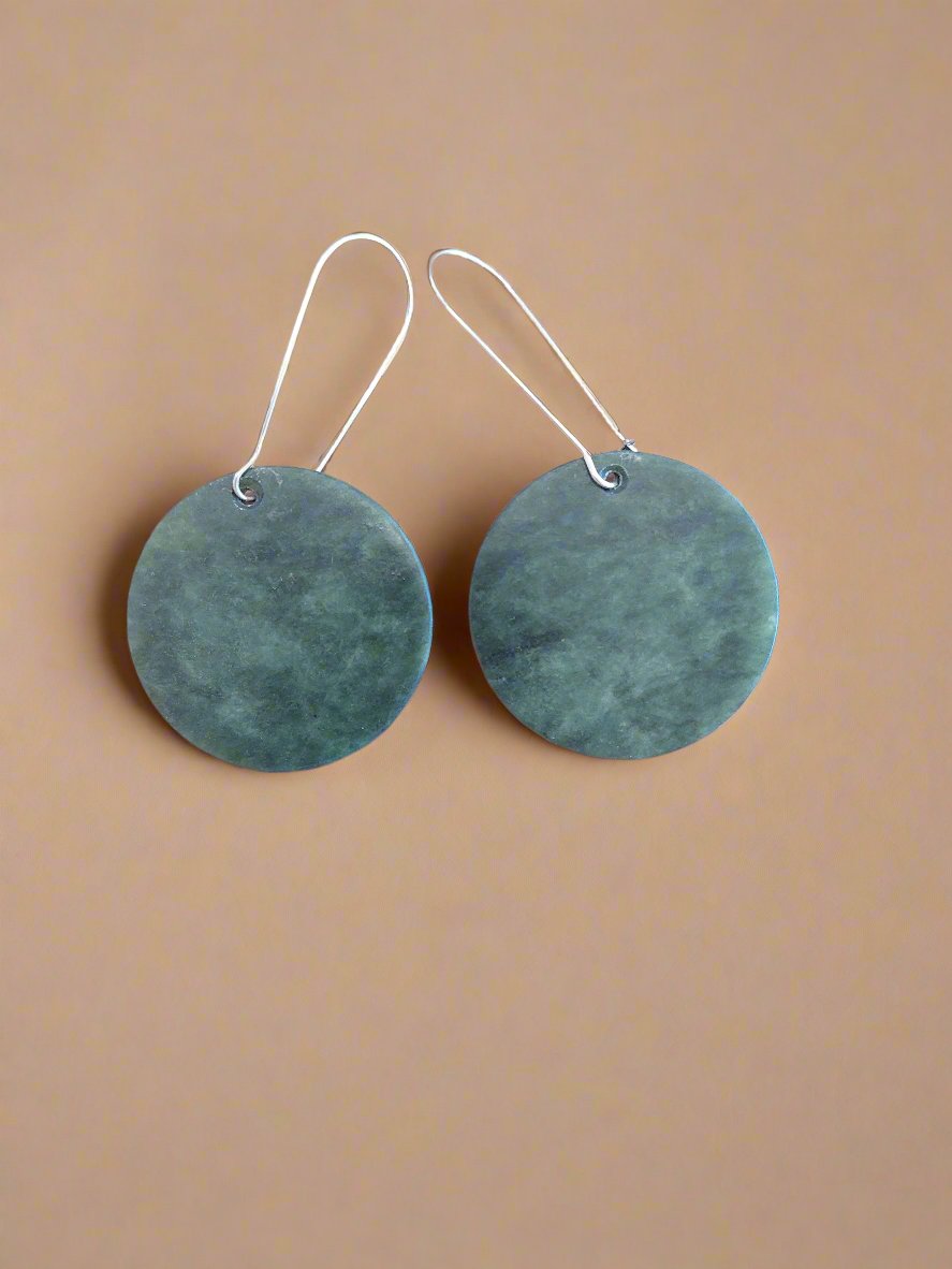 Whakakai Pounamu (Disc Earrings) - 33