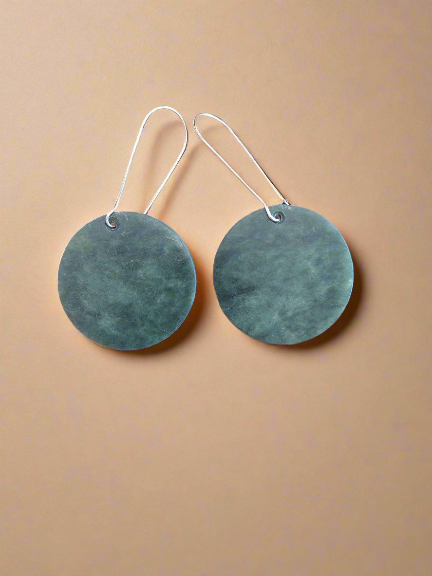 Whakakai Pounamu (Disc Earrings) - 34