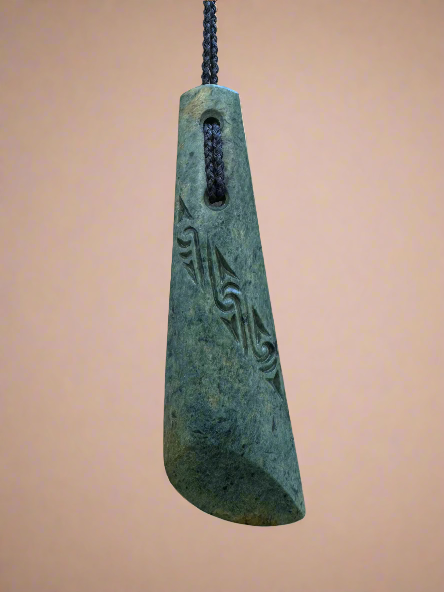 Toki (Engraved) Angle Pounamu Pendant - 2