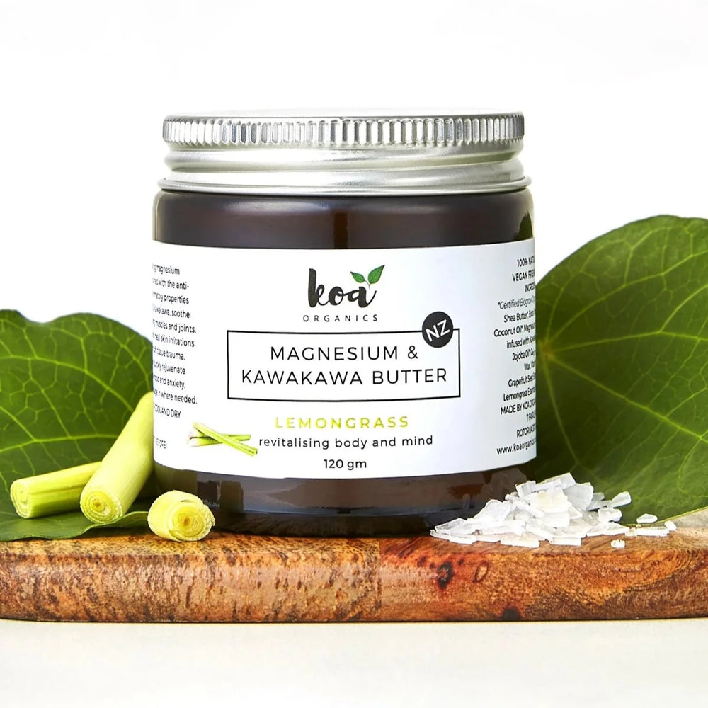 Magnesium & Kawakawa Body Butter w/ Lemongrass 65g - Koa Organics