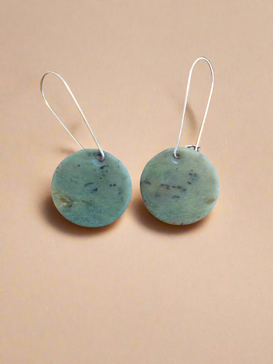 Whakakai Pounamu (Disc Earrings) - 30