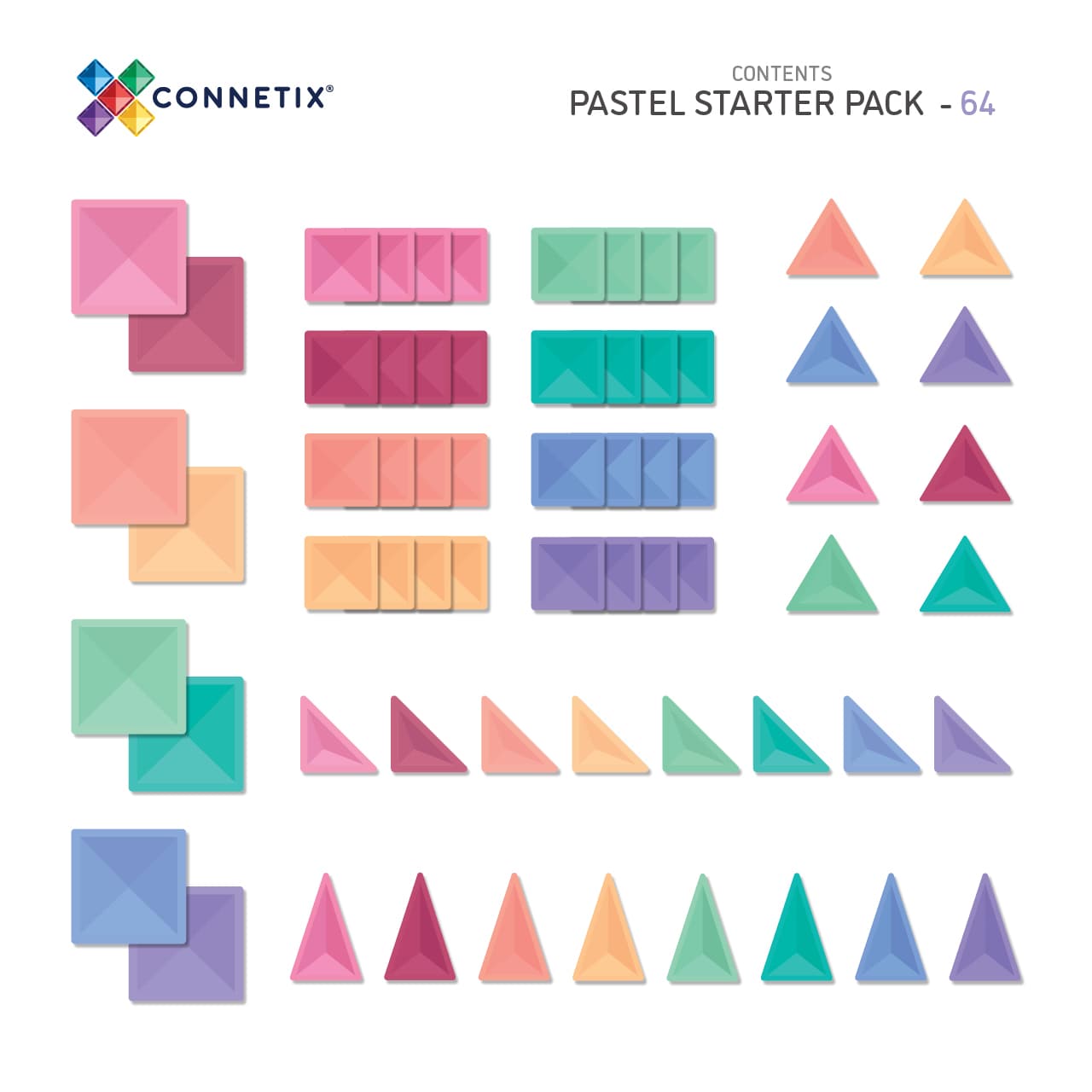 
                  
                    Pastel Starter 64pc Pack - CONNETIX
                  
                